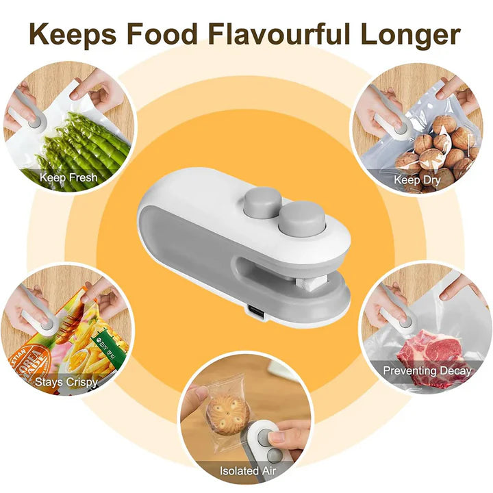 Mini Bag Sealer Rechargeable For Plastic Bags