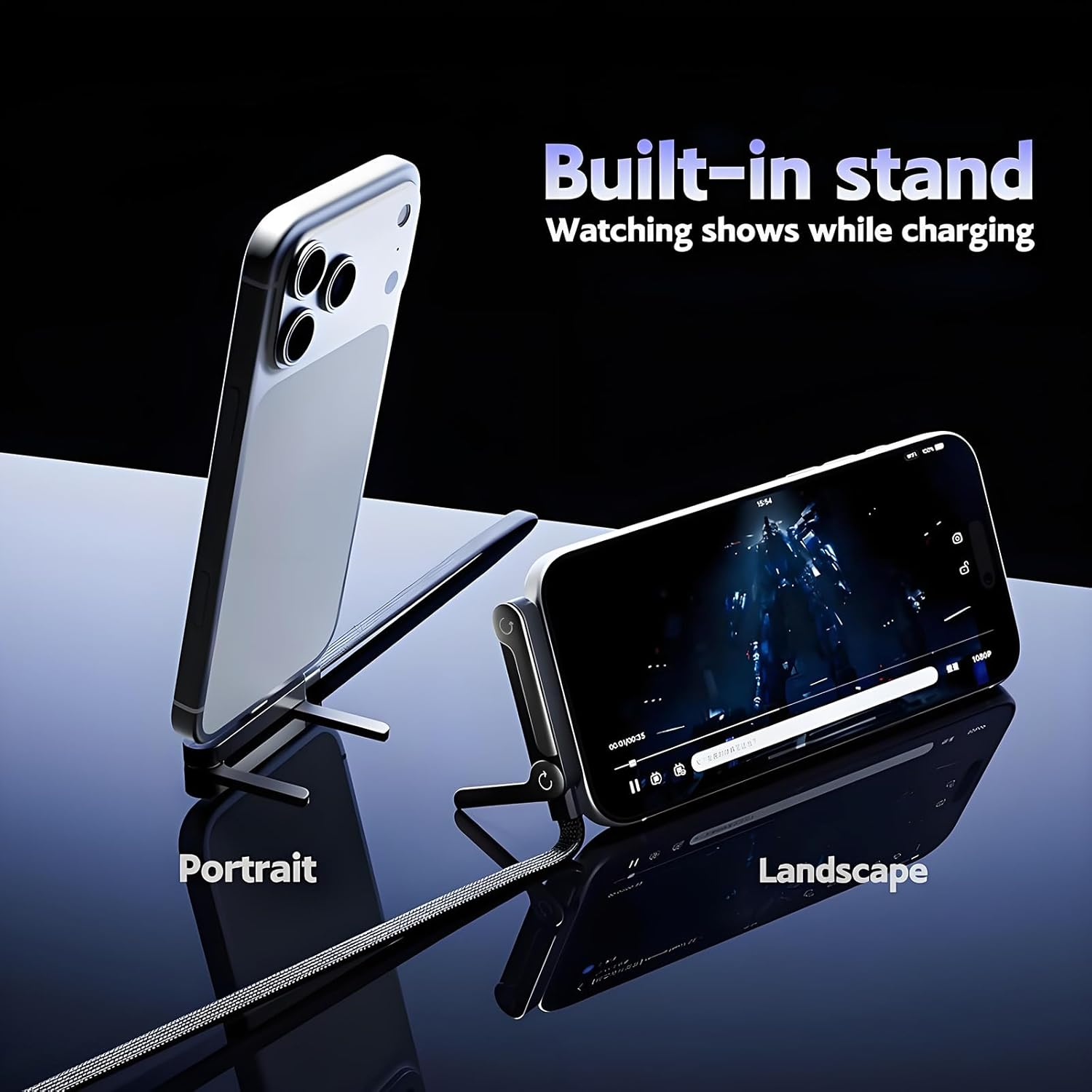 Foldable Charging Cable 2-in-1