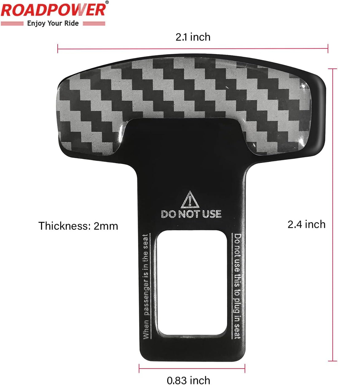 Car Safety Seat Belt Buckle Alarm Stopper Silencer Carbon Fiber (2 Pcs)